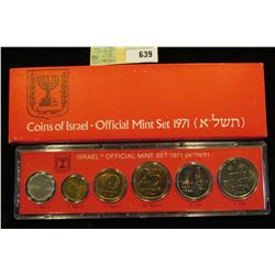 1971 Israel Official Mint Set in original holder of issue. (6 pcs.).