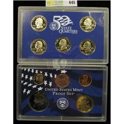 2003 S U.S. Proof Set, Original as issued. A nice attractive set with all coins exhibiting Cameo Fro