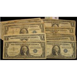 Series 1935, 35A, B, C, D, E, F, G, 1957, 57A, & B U.S. One Dollar Silver Certificates. (11 pcs.)
