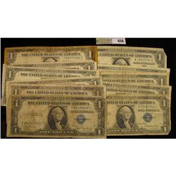 Series 1935A, B, C, D, E, F, G, H, 1957, 57A & B U.S. One Dollar Silver Certificates. (11 pcs.)