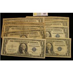 Series 1935A, B, C, D, E, , F, G, 1957, 57A & B U.S. One Dollar Silver Certificates. (10 pcs.)