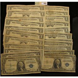 Series 1935A, C, D, E, G, (5) 1957, (4) 57A & (8) B U.S. One Dollar Silver Certificates. (20 pcs.)