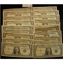 Series 1935A, D, E, (4) 1957, (4) 57A & (9) B U.S. One Dollar Silver Certificates. (20 pcs.)