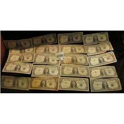 Series 1935A, D, E, (8) 1957, (3) 57A & (6) B U.S. One Dollar Silver Certificates. (20 pcs.)