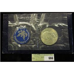 1971 S U.S. Silver Eisenhower Dollar in original blue pack as issued.