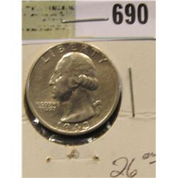 1943 S Washington Quarter, high grade.