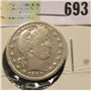 Image 1 : 1900 S Key-date Barber Quarter. Full Good+++