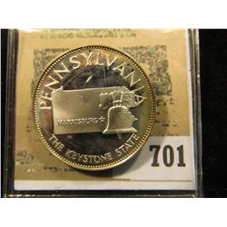 "Pennsylvania The Keystone State" So-called Half-Dollar. Sterling Silver Proof, 32mm, 13.66 grms.