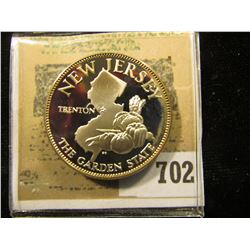 "New Jersey The Garden State"  So-called Half-Dollar. Superb Sterling Silver Proof, 32mm, 13.94 grms