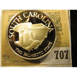 "South Carolina  The Palmetto State"  So-called Half-Dollar. Superb Sterling Silver Proof, 32mm, 13.