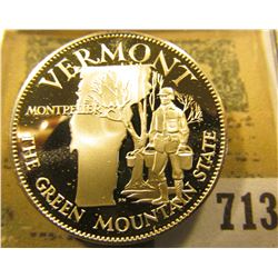 "Vermont the Green Mountain State" So-called Half-Dollar. Superb Sterling Silver Proof, 32mm, 14 gra
