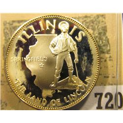 "Illinois the Land of Lincoln" So-called Half-Dollar. Superb Sterling Silver Proof, 32mm, 14.21 gram