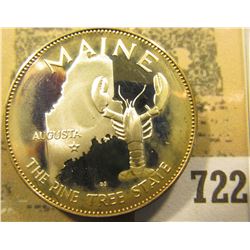 "Maine the Pine Tree State" So-called Half-Dollar. Superb Sterling Silver Proof, 32mm, 13.8 grams.