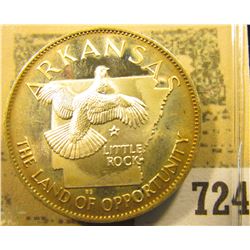 "Arkansas the Land of Opportunity" So-called Half-Dollar. Superb Sterling Silver Proof, 32mm, 14.36 