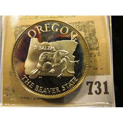 "Oregon the Beaver State" So-called Half-Dollar. Superb Sterling Silver Proof, 32mm, 13.52 grams.