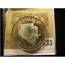 "Nevada the Silver State" So-called Half-Dollar. Superb Sterling Silver Proof, 32mm, 14.46 grams.