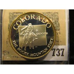 "Colorado the Rocky Mountain State" So-called Half-Dollar. Superb Sterling Silver Proof, 32mm, 14.64