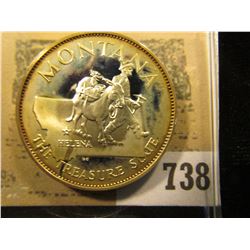 "Montana the Treasure State" So-called Half-Dollar. Superb Sterling Silver Proof, 32mm, 14.47 grams.