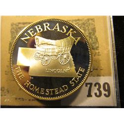 "Nebraska the Homestead State" So-called Half-Dollar. Superb Sterling Silver Proof, 32mm, 13.82 gram