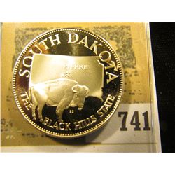 "South Dakota the Black Hills State" So-called Half-Dollar. Superb Sterling Silver Proof, 32mm, 13.6