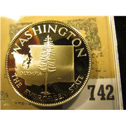 "Washington the Evergreen State" So-called Half-Dollar. Superb Sterling Silver Proof, 32mm, 14.08 gr