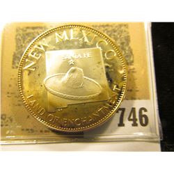 "New Mexico the Land of Enchantment" So-called Half-Dollar. Superb Sterling Silver Proof, 32mm, 13.5