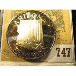 "Arizona the Sun Country" So-called Half-Dollar. Superbly toned Sterling Silver Proof, 32mm, 14.49 g