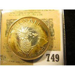 "Hawaii the Aloha State" So-called Half-Dollar. Superb Sterling Silver Proof, 32mm, 14.49 grams.