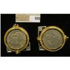 Image 1 : Pair of Gold-colored Belt Buckle with Eisenhower Dollars. Like new condition.