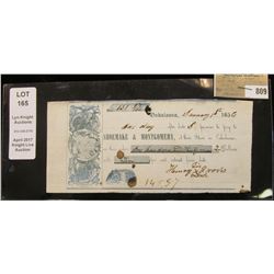 January 1st, 1856 Pre-Civil War "Oskaloosa" (Iowa) Promissory Note drawn on "Shoemake & Montgomery, 