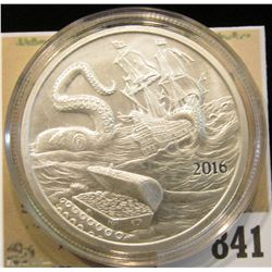 2016 "Welcome to Silverbug Island 1 Troy oz..999 Fine Silver" Obv. depicts a Pirate Ship attacked by