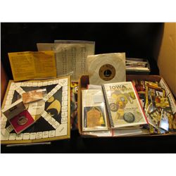 A large accumulation of Iowa Hawkeyes memorabilia including a One Ounce .999 Fine Silver Hawkeye Med