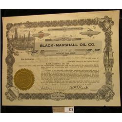 # 302 "Black-Marshall Oil Co." Illinois Common Shares Stock Certificate for 2000 shares of Common St