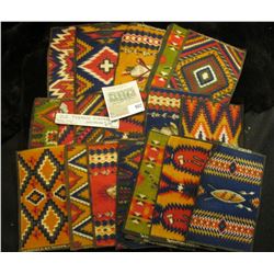 Group of (19) Old Tobacco Flannels with Indian Designs. Doc's note said they make good Doll House ru