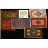Image 1 : Group of (6) Old Tobacco Flannels with Indian Designs. Doc's note said they make good Doll House rug