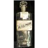Image 1 : Large 12 1/2" x 4 1/4" Clear Glass Apothecary Jar with label "AG. Sulphuric" and glass stopper. Chip