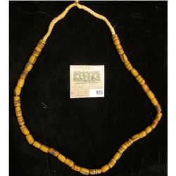 Strand of Sand cast African Trade Beads. Used to trade with Native American Indians.