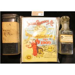 5 1/2  x 1 3/4  Clear Glass Apothecary Jar labeled  Muriatic Acid  with Skull & Crossbones; antique 