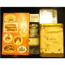 5 1/2  x 1 3/4  Clear Glass Apothecary Jar labeled  Strychnia  with Skull & Crossbones; antique Medi