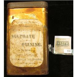 Original Tin with contents of Jeffersonia Diphylla Twin Leaf medicine. Plants of Jeffersonia diphyll