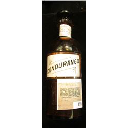 Amber Apothecary Bottle, 2 3/4" x 8 1/2". labeled "Condurango", Doc had this valued at $125.00.