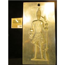 11" x 5 3/4" Ginger Bread Cookie Mold made from a block of aluminum 5/16" thick, embossed on back "T