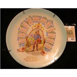 Exceptionally Rare Calendar Plate with Hangar "1910 Good Luck Griffins Drug Store, Mapleton, Iowa" 7