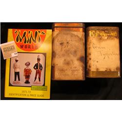 (2) Pharmaceutical Tins 5 1/4" x 3 3/4" x 3 3/4" one labeled "Gum Terpentine" with some contents, th