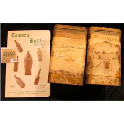 (2) Pharmaceutical Tins 6" x 3 3/4" x 3 3/4" one labeled "Yellow Prussate Potash" & "Eastern Bottles