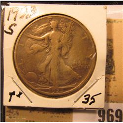1923 S Walking Liberty Half Dollar, VG.