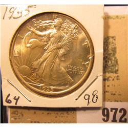1935 P Walking Liberty Half Dollar, High grade.