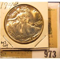 1942 P Walking Liberty Half Dollar, High grade.
