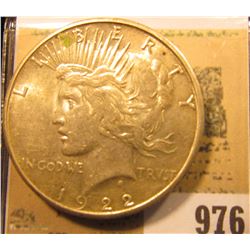 1922 S U.S. Peace Silver Dollar, nice High Grade.