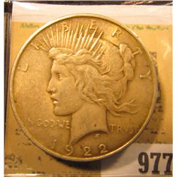1922 P U.S. Peace Silver Dollar.